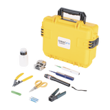 Kit de herramientas para terminación de conectores mecánicos de fibra óptica, incluye maletín ideal para transportar con especificación militar (uso rudo)