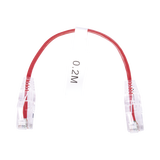 Cable de Parcheo Slim UTP Cat6 - 20 cm Rojo Diámetro Reducido (28 AWG)