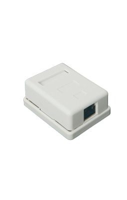 Caja de pared con 1 puerto Keystone, incluye jack STP Cat5e