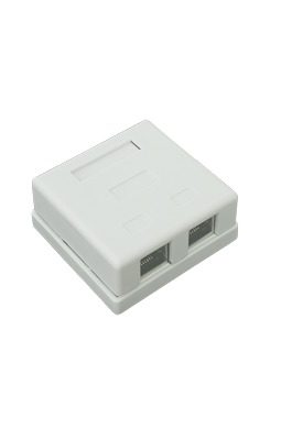 Caja de pared con 2 puertos, incluye 2 jacks STP Cat5e Keystone