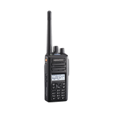 400-520 MHz, 260 Canales, Digital NXDN-DMR-Análogo, GPS, Bluetooth, IP67, 2 Pines, Incluye Batería-Antena-Cargador-Clip.