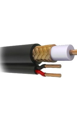 Bobina de 305 metros de Cable Coaxial RG59 Siamés, Malla de Cobre, HECHO EN MÉXICO, Optimizado para HD. Aplicación para intemperie.  ( Forro grabado con la marca SYSCOM )