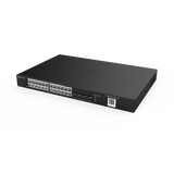 Switch Administrable PoE con 24 puertos Gigabit PoE 802.3af/at + 4 SFP para fibra 1Gb, gestión gratuita desde la nube, 370w
