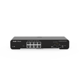 Switch Administrable PoE con 8 puertos Gigabit PoE 802.3af/at + 2 SFP para fibra 1Gb, gestión gratuita desde la nube, 125w