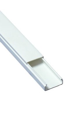 Canaleta blanca de PVC auto extinguible, sin división, 20 x 10 mm, tramo de 2.5 m (5101-01260)